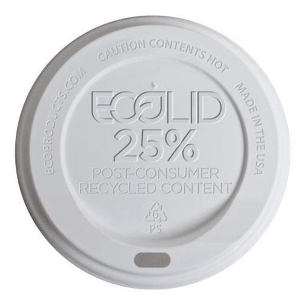 Eco-Products 10-20 oz White EcoLid® Recycled Content Hot Cup Lids, PK1000 EP-HL16-WR